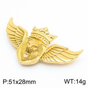 Fashion 18k Gold Plated Lion Head Shield Pendant Stainless Steel Wing Pendant Men Jewelry - KP130484-MZOZ