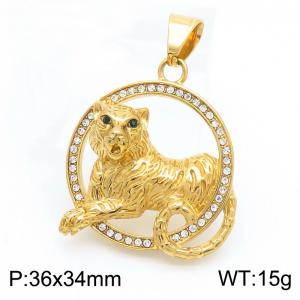 Punk Men Jewelry Accessories 18k Gold Plated Metal Animal Tiger Pendant Cool Jewelry - KP130495-MZOZ