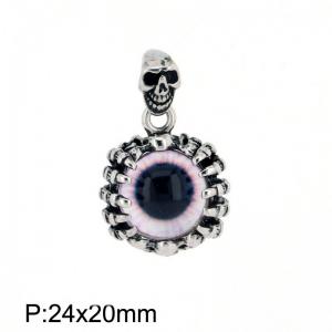 Men Punk Stainless Steel Eye&Skull Charm Pendant - KP130499-TGX