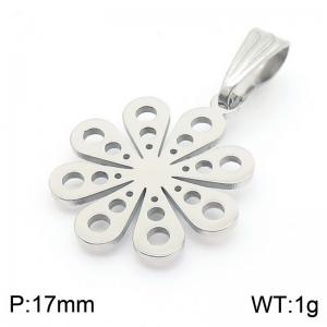 Women Stainless Steel Dotted Flower Pendant - KP130660-Z