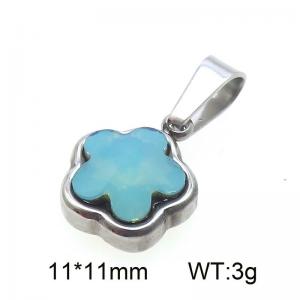 Stainless steel flower crystal stone pendant - KP130949-Z