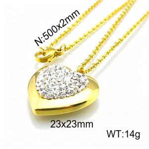 Stainless Steel Stone&Crystal Pendant - KP39023-Z