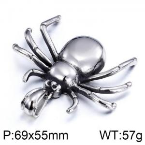 Stainless Steel spider halloween spiderman Pendant - KP42080-BD