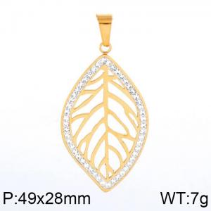 Stainless Steel Stone & Crystal Pendant - KP46417-K