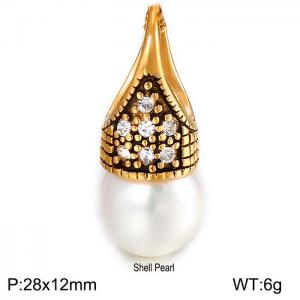 SS Shell Pearl Pendant - KP47064-K