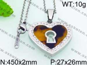 Stainless Steel Stone & Crystal Pendant - KP49604-K