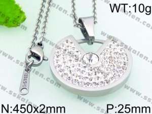 Stainless Steel Stone & Crystal Pendant - KP49607-K