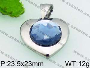 Stainless Steel Stone & Crystal Pendant - KP50980-Z