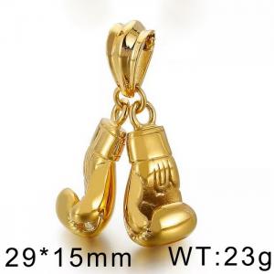 Boxing gloves men's titanium steel pendant accessories fist necklace Gold-plating Pendant - KP52603-BD