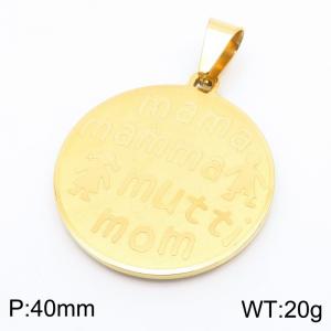Stainless Steel Gold-plating Pendant - KP54553-K