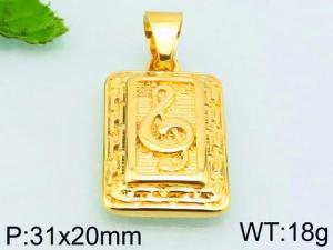 Stainless Steel Gold-plating Pendant - KP55074-THX