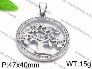 Stainless Steel Stone & Crystal Pendant - KP56475-K