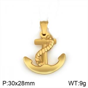 Stainless Steel Gold-plating Pendant - KP57042-Z