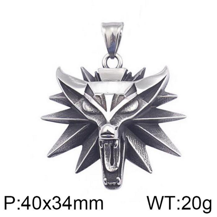 Oxidation Wizard3 Wild Hunt Game Pendant Necklace Anima Wolf Head Necklace