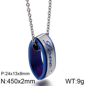 Stainless Steel Blue-plating Pendant - KP59950-JE