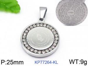 Stainless Steel Stone & Crystal Pendant - KP77264-KL