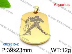 Stainless Steel Gold-plating Pendant - KP77615-Z