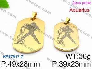 Stainless Steel Gold-plating Pendant - KP77617-Z