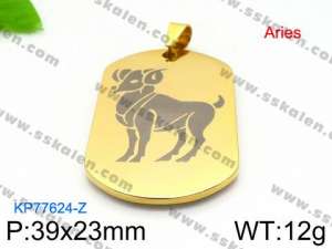 Stainless Steel Gold-plating Pendant - KP77624-Z