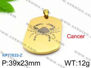 Stainless Steel Gold-plating Pendant - KP77633-Z