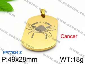 Stainless Steel Gold-plating Pendant - KP77634-Z