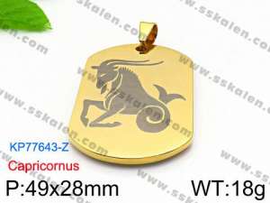 Stainless Steel Gold-plating Pendant - KP77643-Z