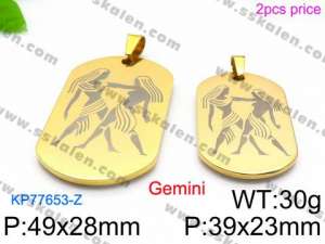 Stainless Steel Gold-plating Pendant - KP77653-Z