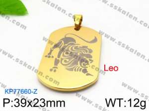 Stainless Steel Gold-plating Pendant - KP77660-Z