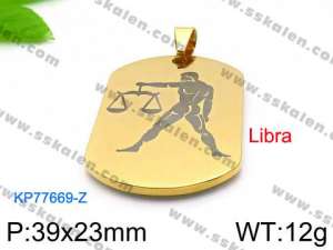 Stainless Steel Gold-plating Pendant - KP77669-Z