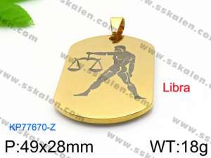 Stainless Steel Gold-plating Pendant - KP77670-Z