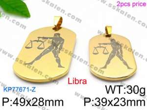 Stainless Steel Gold-plating Pendant - KP77671-Z