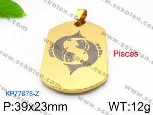 Stainless Steel Gold-plating Pendant - KP77678-Z