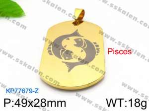 Stainless Steel Gold-plating Pendant - KP77679-Z