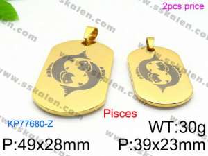 Stainless Steel Gold-plating Pendant - KP77680-Z