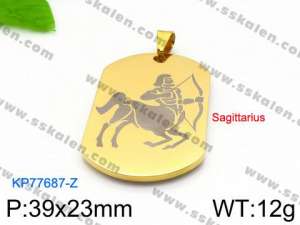 Stainless Steel Gold-plating Pendant - KP77687-Z