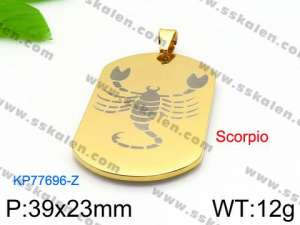 Stainless Steel Gold-plating Pendant - KP77696-Z