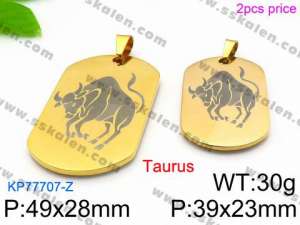 Stainless Steel Gold-plating Pendant - KP77707-Z