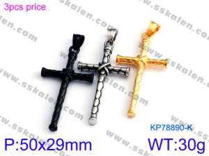 Stainless Steel Cross Pendant - KP78890-K