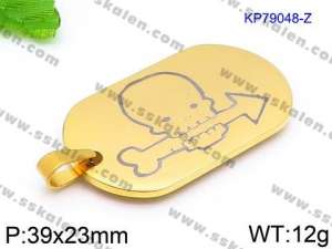 Stainless Steel Gold-plating Pendant - KP79048-Z