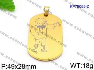 Stainless Steel Gold-plating Pendant - KP79055-Z