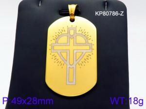 Stainless Steel Gold-plating Pendant - KP80786-Z