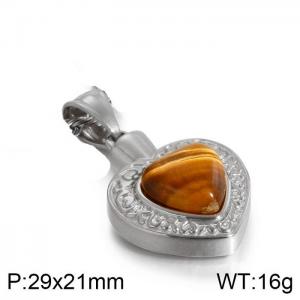 Stainless Steel Stone & Crystal Pendant - KP80881-Z