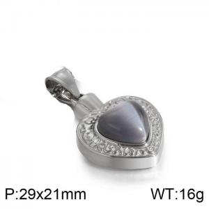 Stainless Steel Stone & Crystal Pendant - KP80883-Z