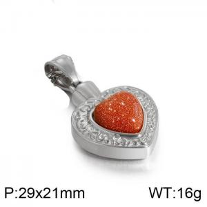 Stainless Steel Stone & Crystal Pendant - KP80884-Z