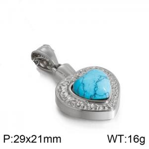 Stainless Steel Stone & Crystal Pendant - KP80889-Z