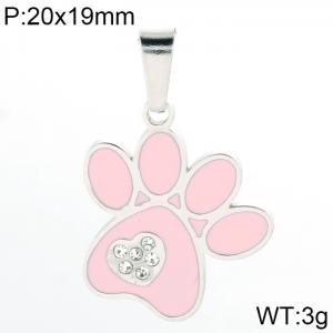 Stainless Steel Stone & Crystal Pendant - KP81927-K