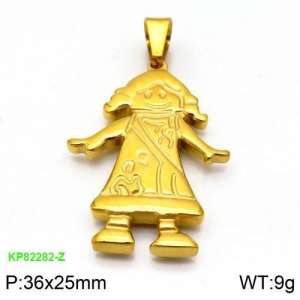 Stainless Steel Gold-plating Pendant - KP82282-Z