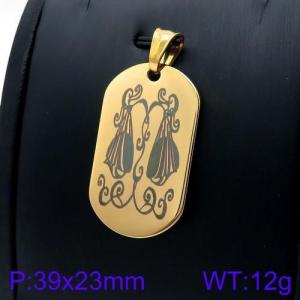 Stainless Steel Gold-plating Pendant - KP93317-Z