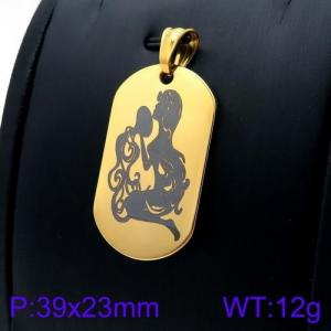 Stainless Steel Gold-plating Pendant - KP93326-Z