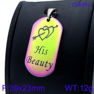 SS Colorful-plating Pendant - KP93335-Z